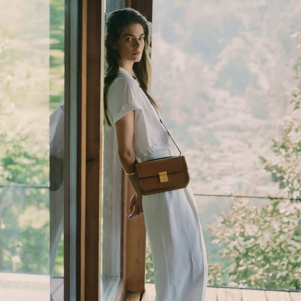 DeMellier The Paris Crossbody Bag Smooth brown NEW - Picture 2 of 7